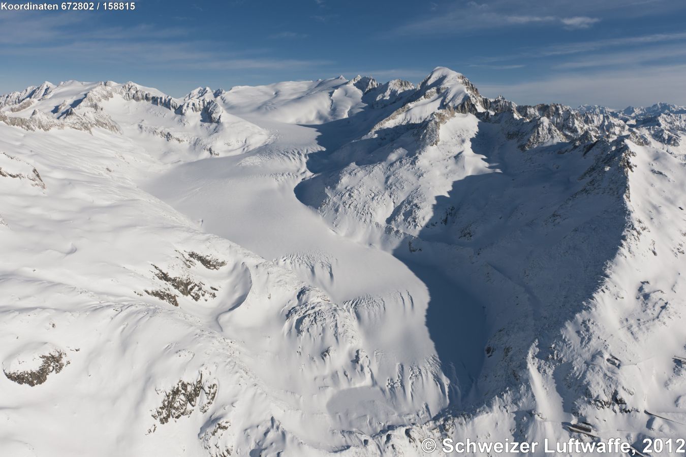 Rhonegletscher, Belvédère, vom Gletschbode aus (Position: 2'672'807.26, 1'158'870.97)